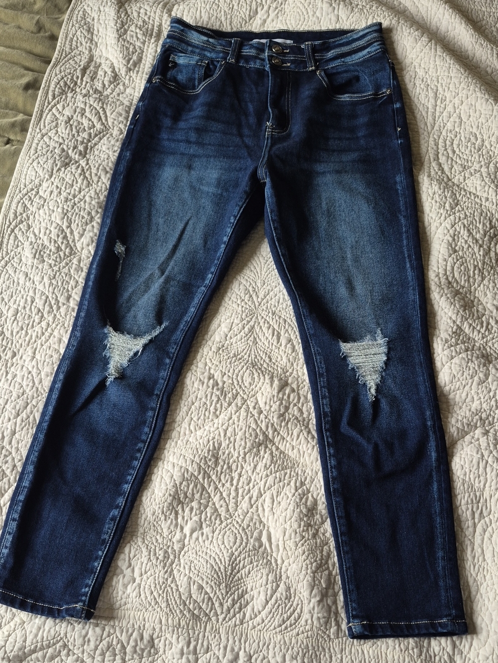 Womens KanCan Dark Blue Distressed Skinny Jeans